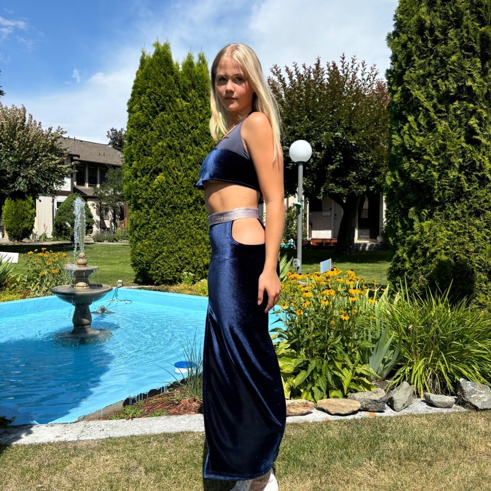Simpłe Clothing Upcycled Cutout Maxi Skirt Crop Top Y2K Art To Wear Indie Sleaze